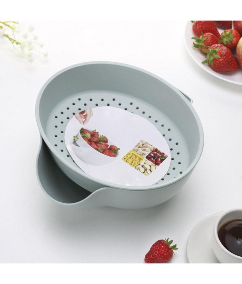 Multifunction Double Layer Fruits Container Drain Basket Drip Dry