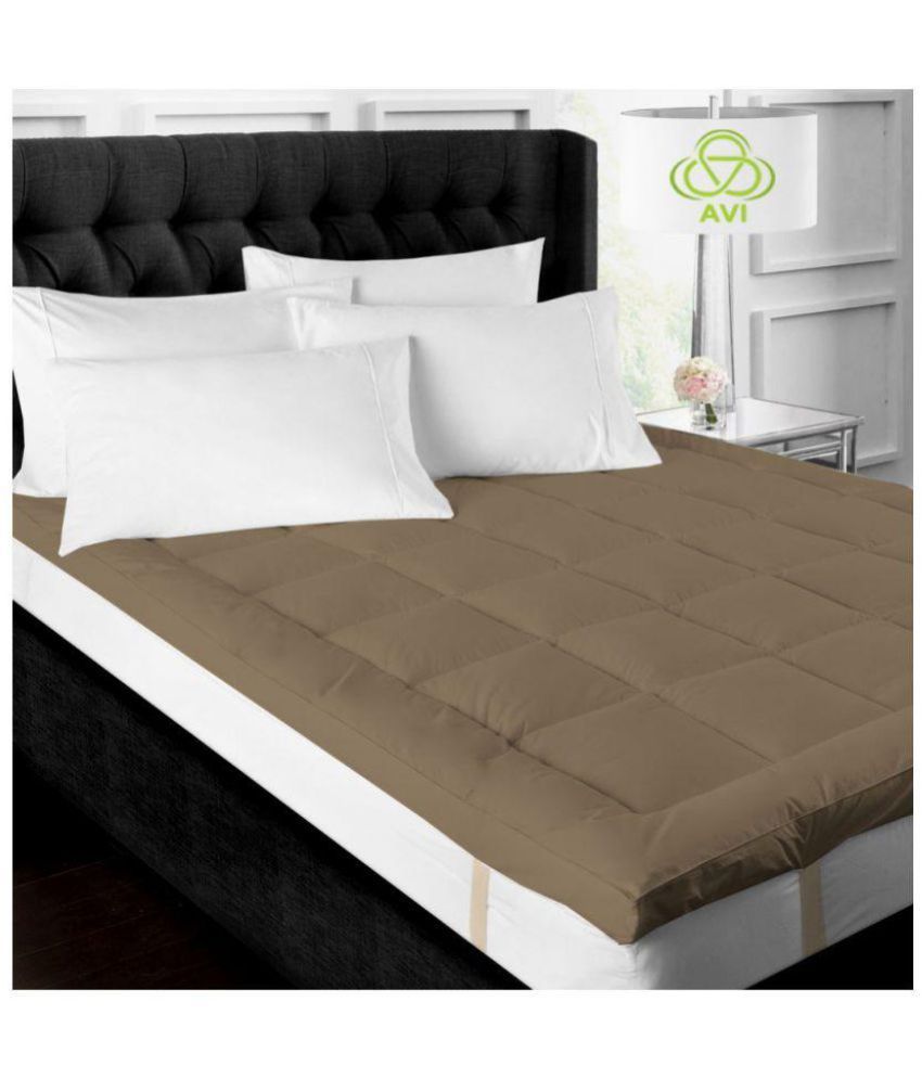 AVI Micro Fiber 500 GSM Mattress Topper Brown Quilted Mattress