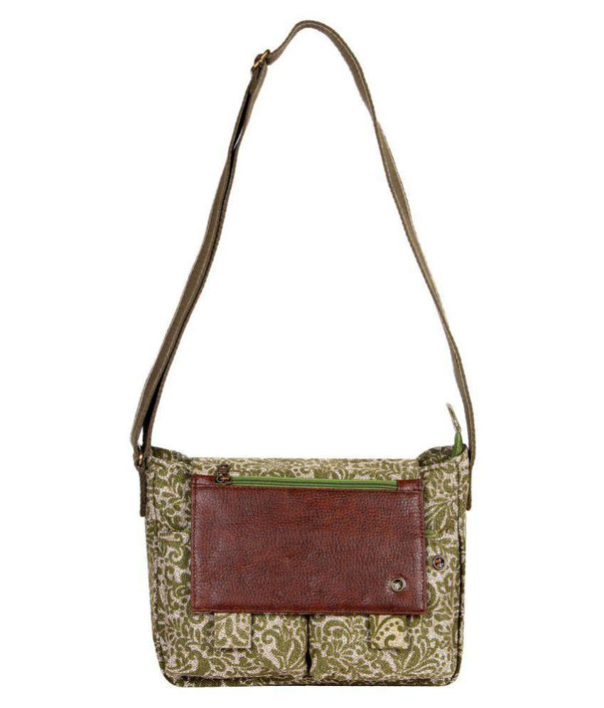 Anekaant Green Canvas Sling Bag - Buy Anekaant Green Canvas Sling Bag ...