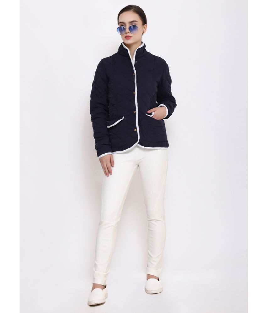     			Purys Polyester Navy Quiltted Jackets