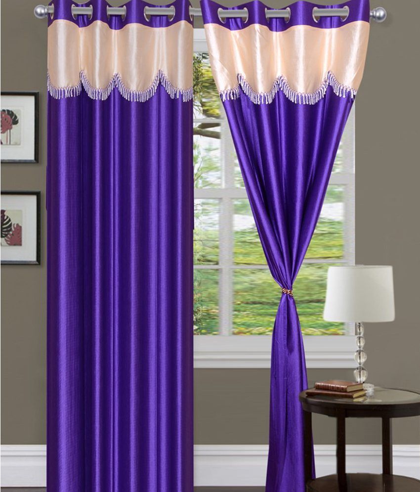 Gee Creations Set of 2 Door Semi-Transparent Eyelet Polyester Curtains ...