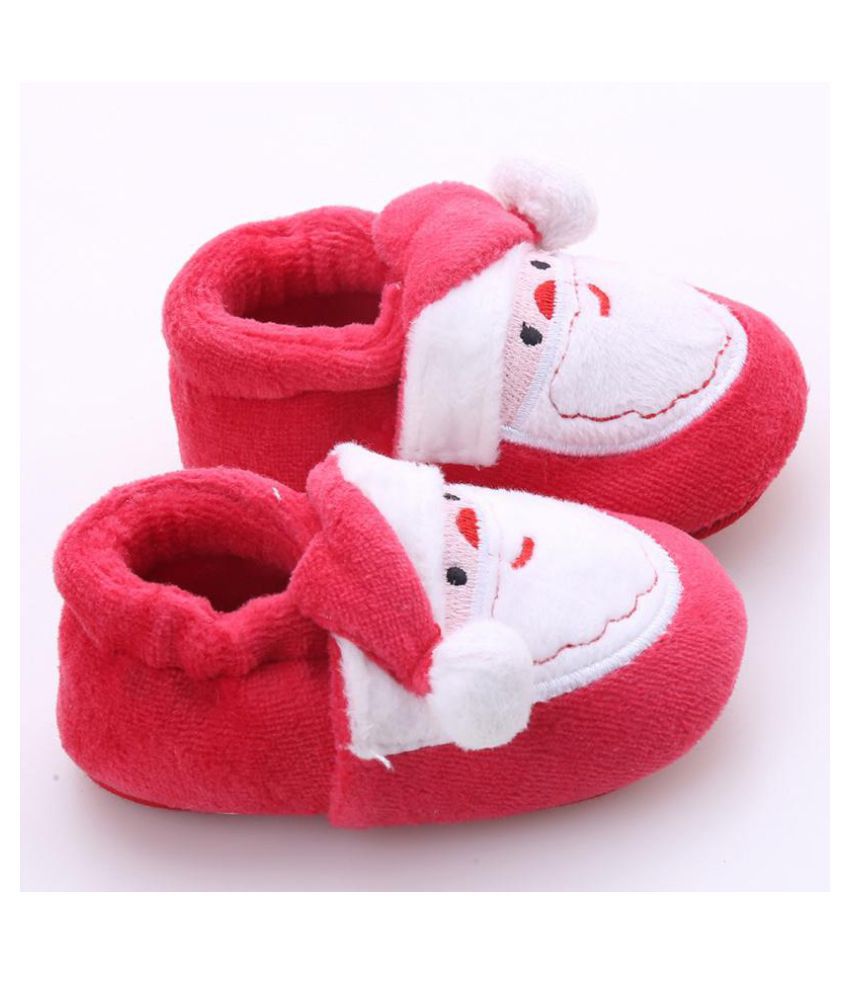Santa Claus Christmas Bootie Slippers Red Boots for Baby Boys or Baby Girls 