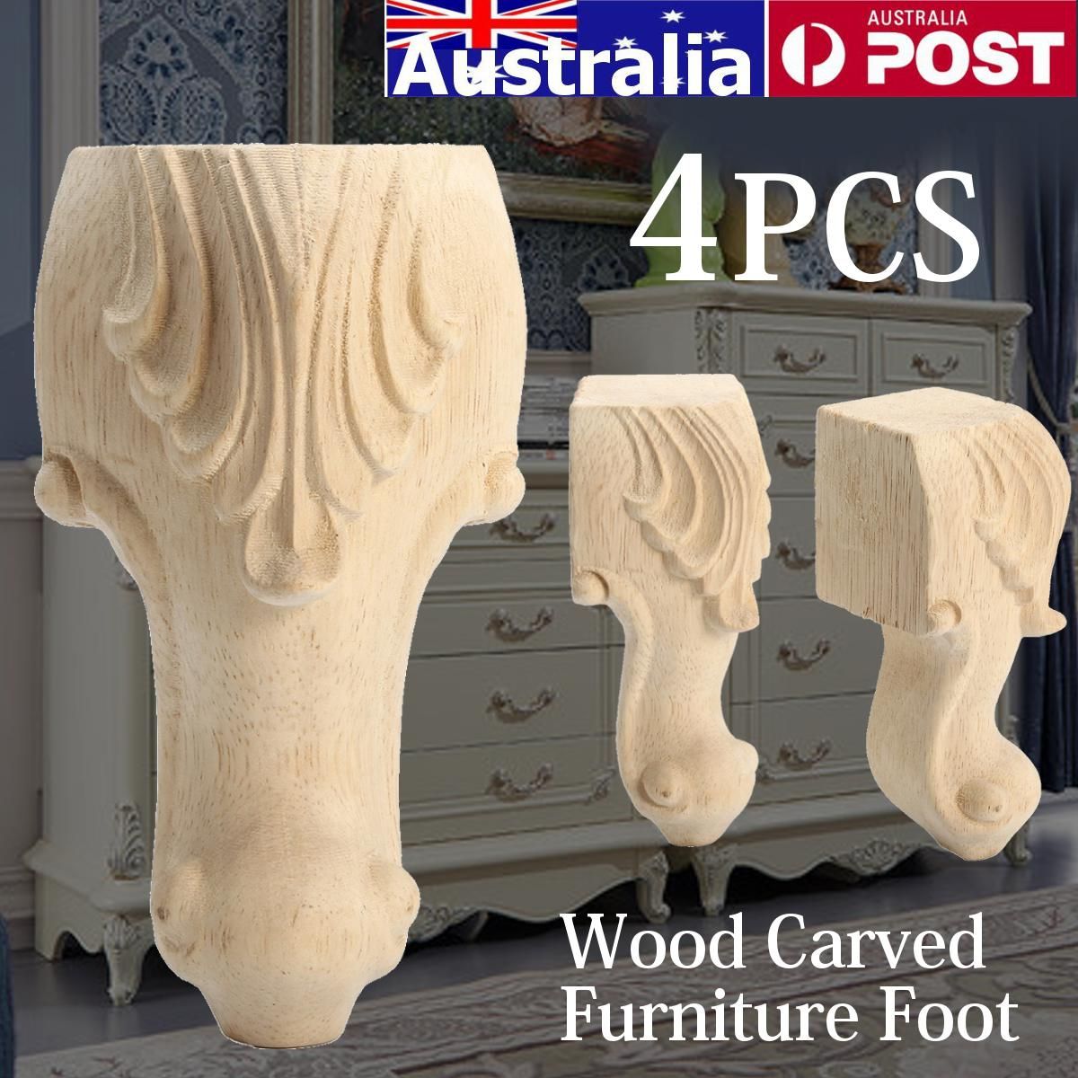 4x Wooden Furniture Legs Turned Feet Hardwood Lounge Couch Sofa