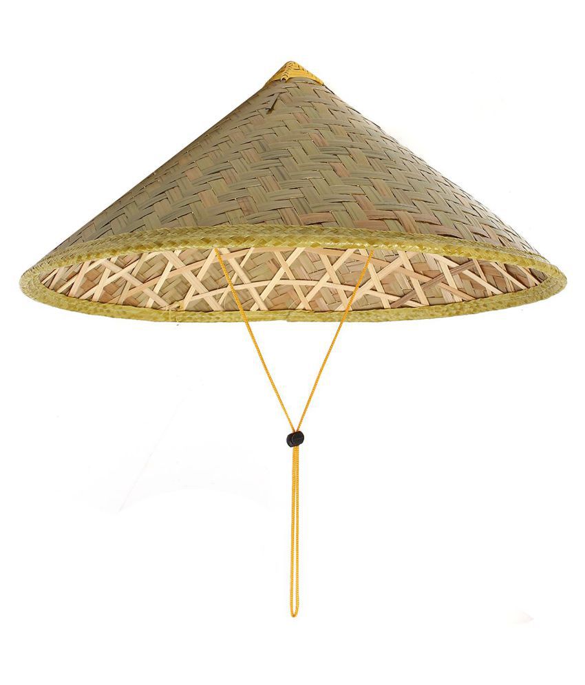 Details about   Asian Vietnamese Japanese Coolie Straw Bamboo Sun Hat Farmer Costume Accessory 