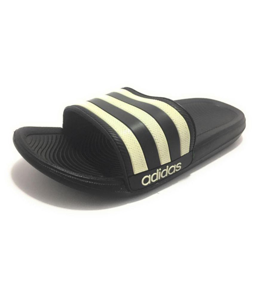 adidas black flip flops snapdeal