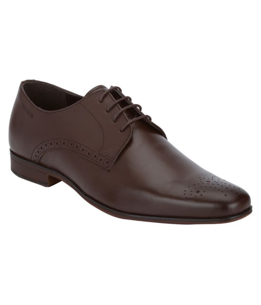 red tape men's dark brown derby shoes
