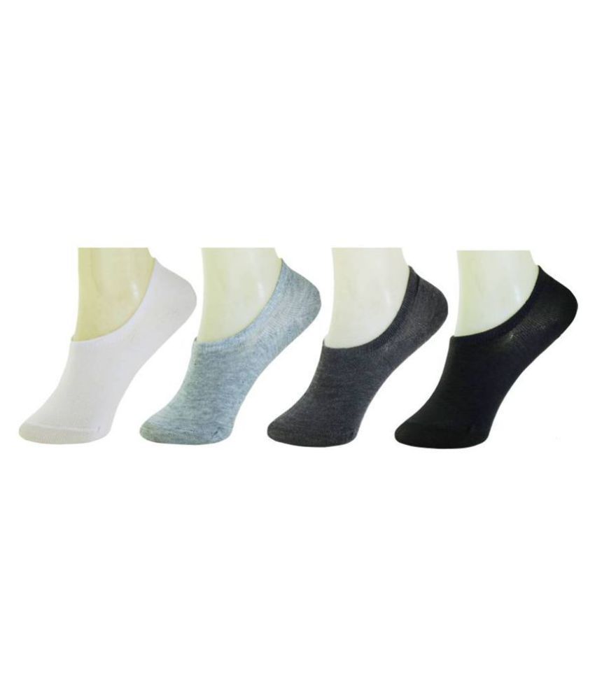     			Tahiro Multicolour Cotton Casual No Show Socks - Pack Of 4