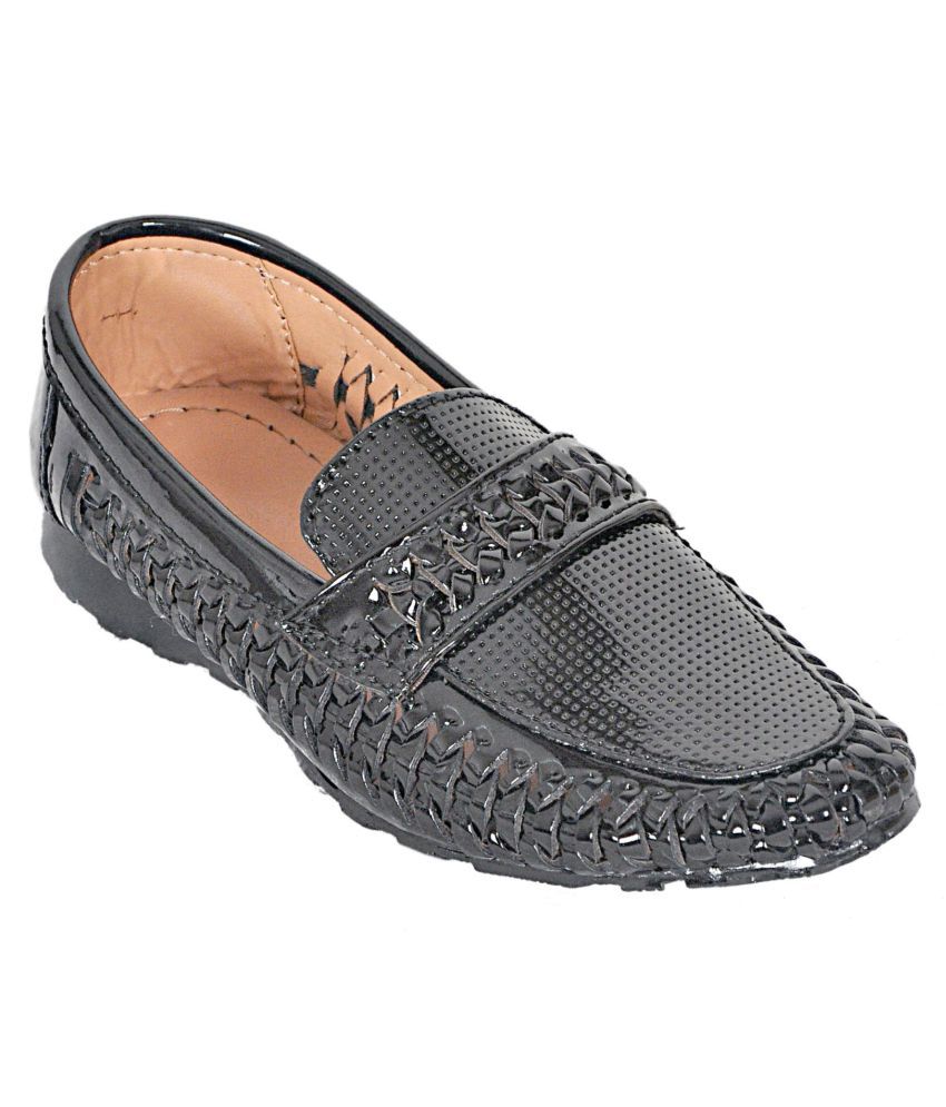 Pollo Party Wear Black Shoes for Kids 