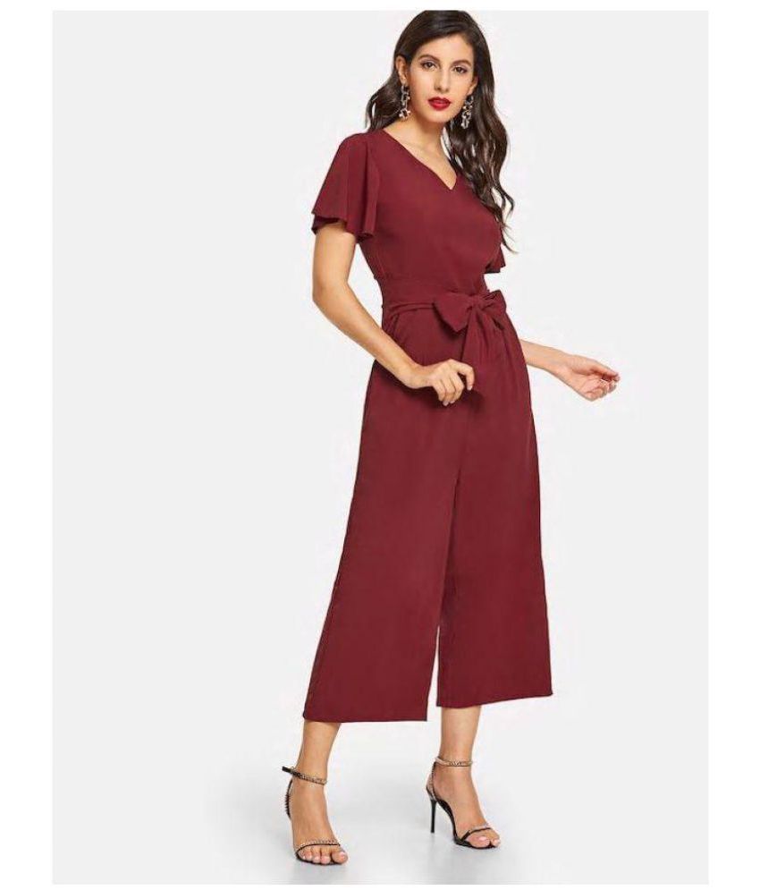 maroon jumpsuit