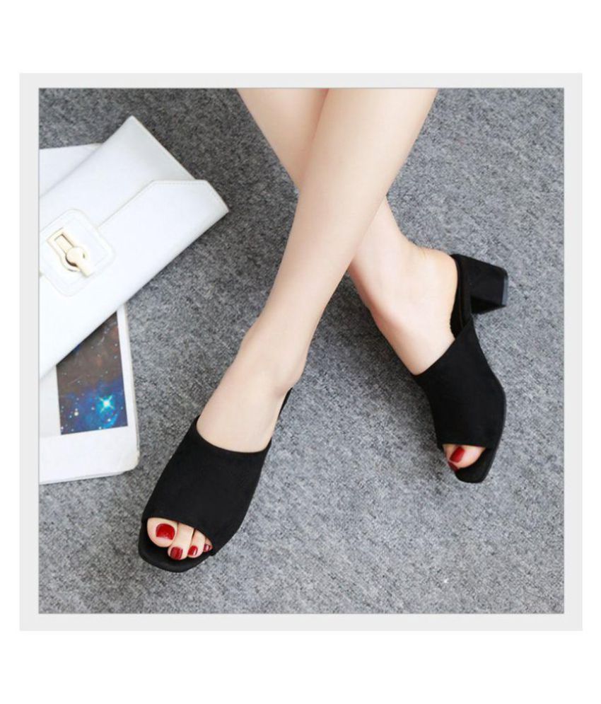 pkkart black block heels