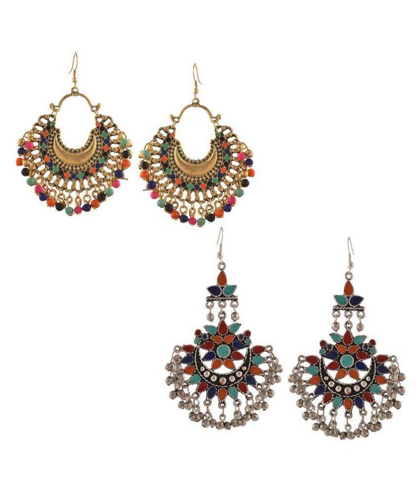     			YouBella Fashion Jewellery Stylish Afghani Tribal Fancy Party Wear Earrings for Girls and Women