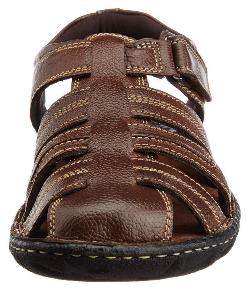 Hush Puppies Brown Leather Sandals - Buy Hush Puppies Brown Leather ...