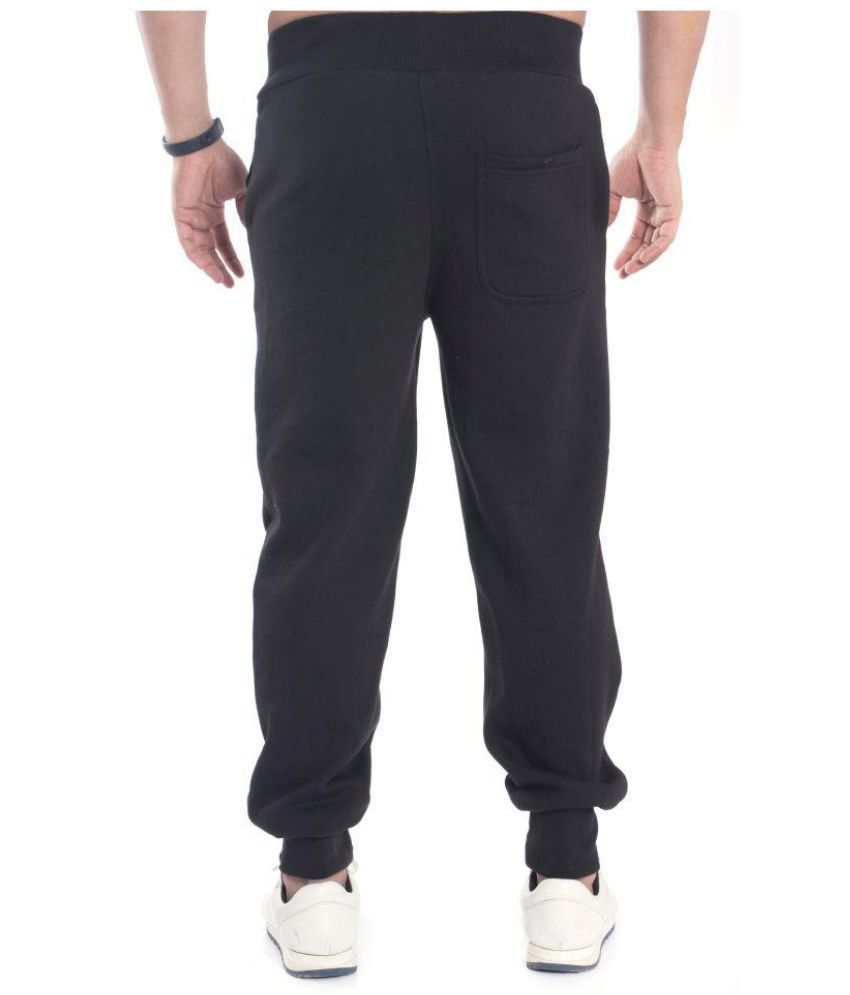 black fleece track pants