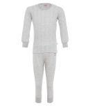 Vimal Jonney Girls Cotton Blend Thermal Top & Bottom Sets ( Silver )