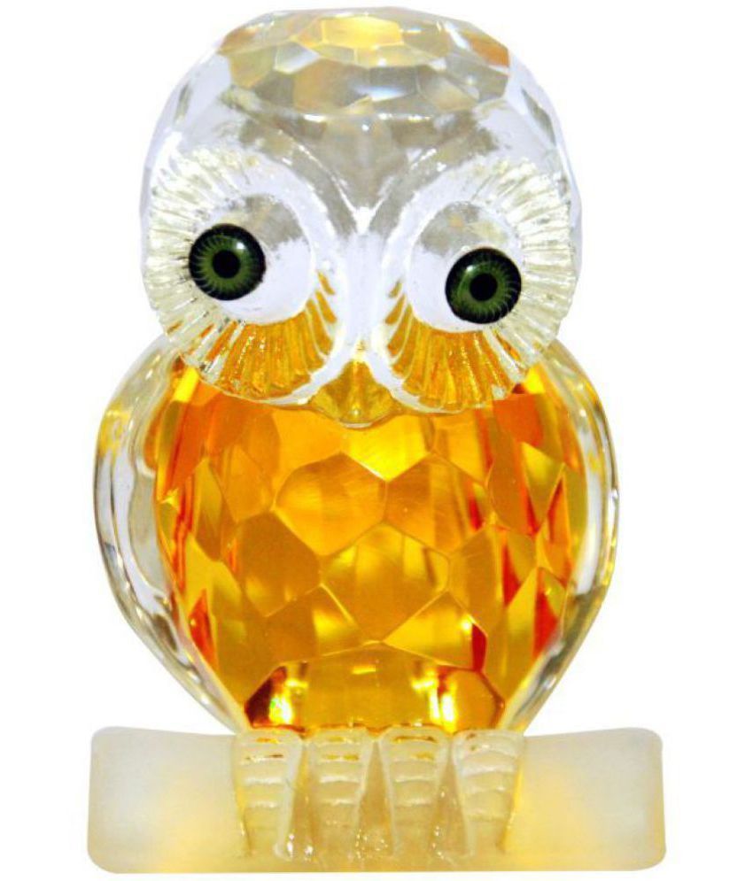     			Arina Collection White Crystal Owl In Diamond Cut Feng Shui