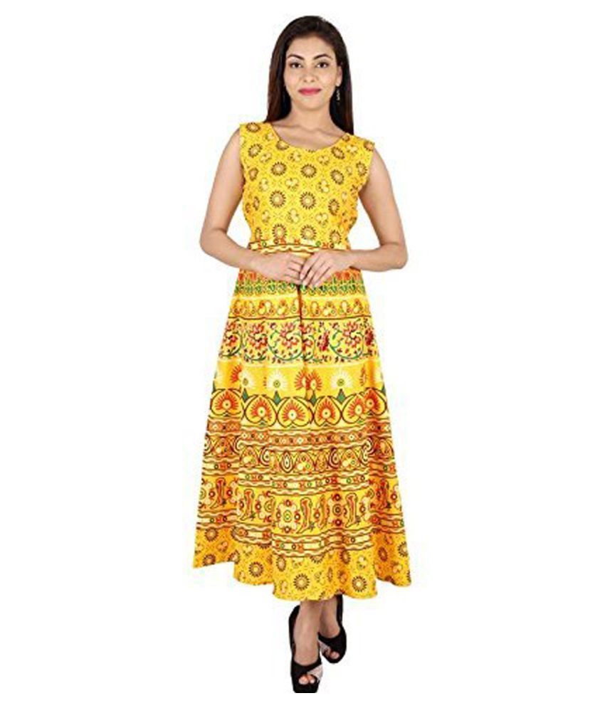 yellow colour anarkali kurti