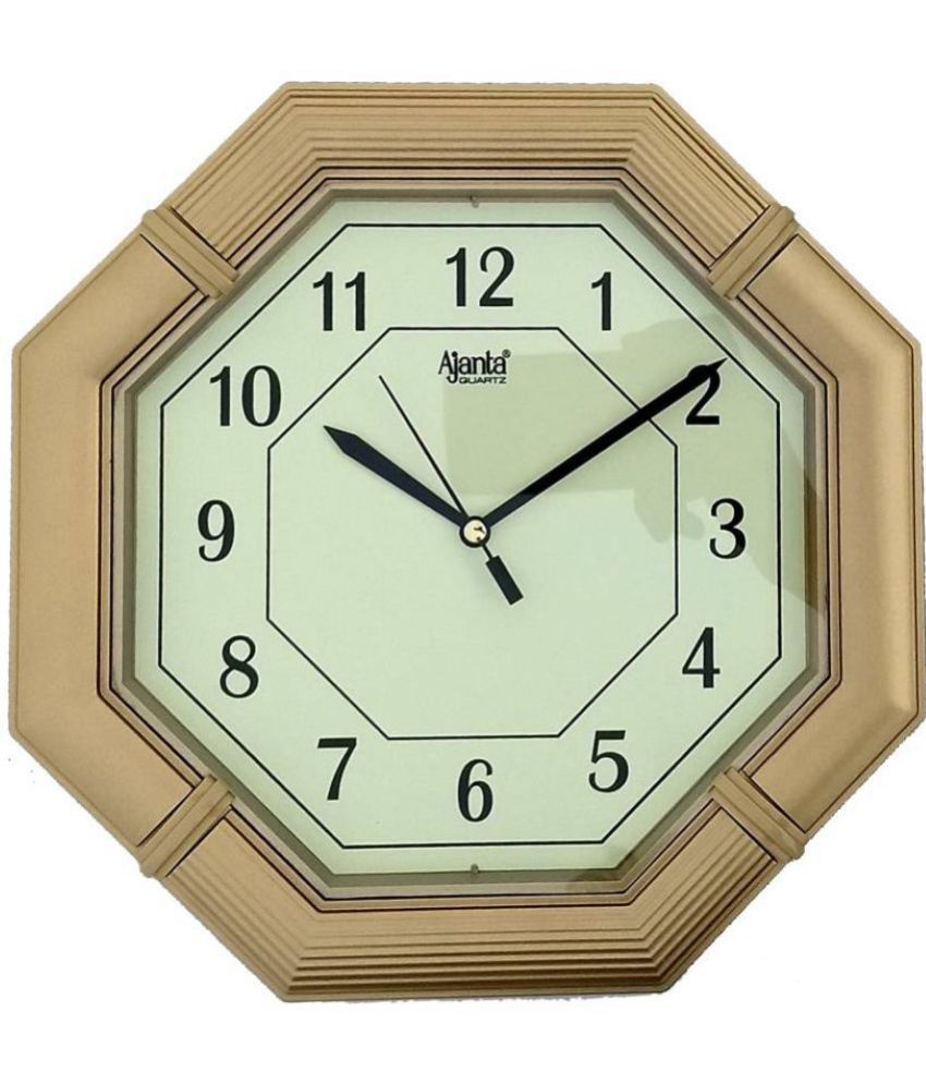 Ajanta Assymetric Analog Wall Clock 1277 GOLDEN ( 25 x 4 cms ) Buy