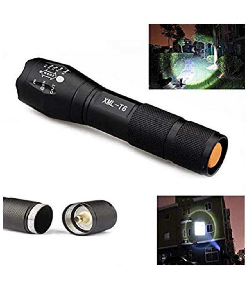 SHB 7W Flashlight Torch 5 modes Waterproof Cree Bright Zoom LED Torches - Pack of 1
