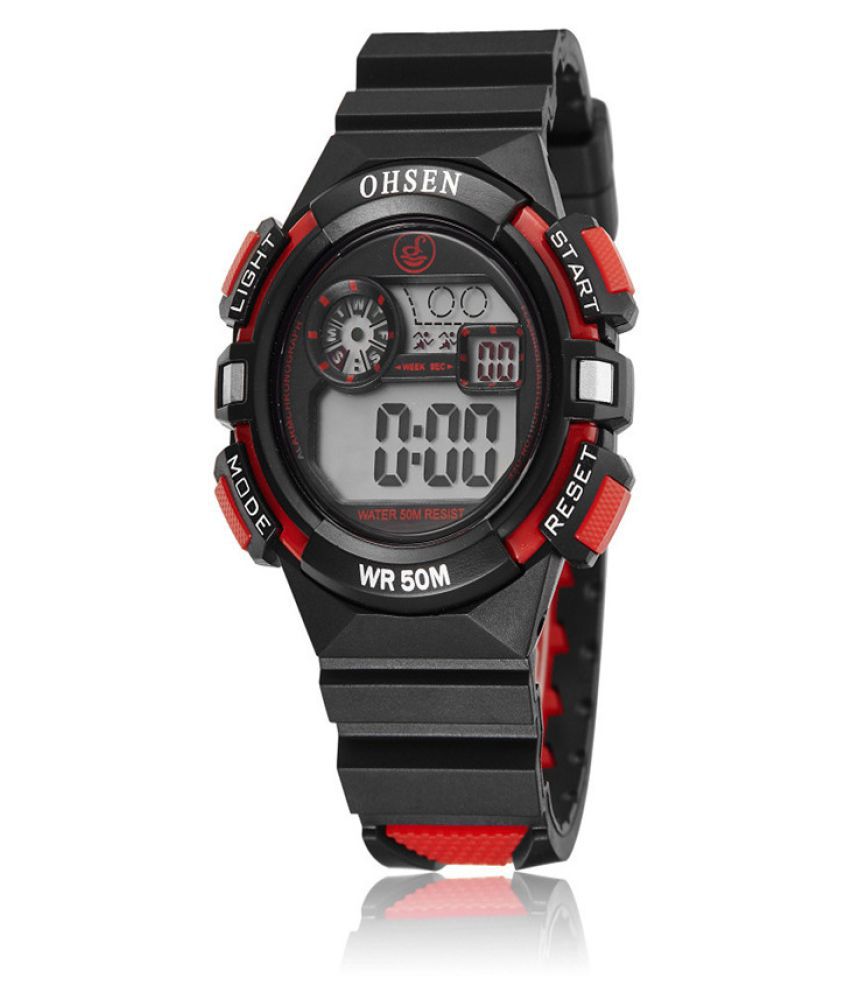 red lcd watch