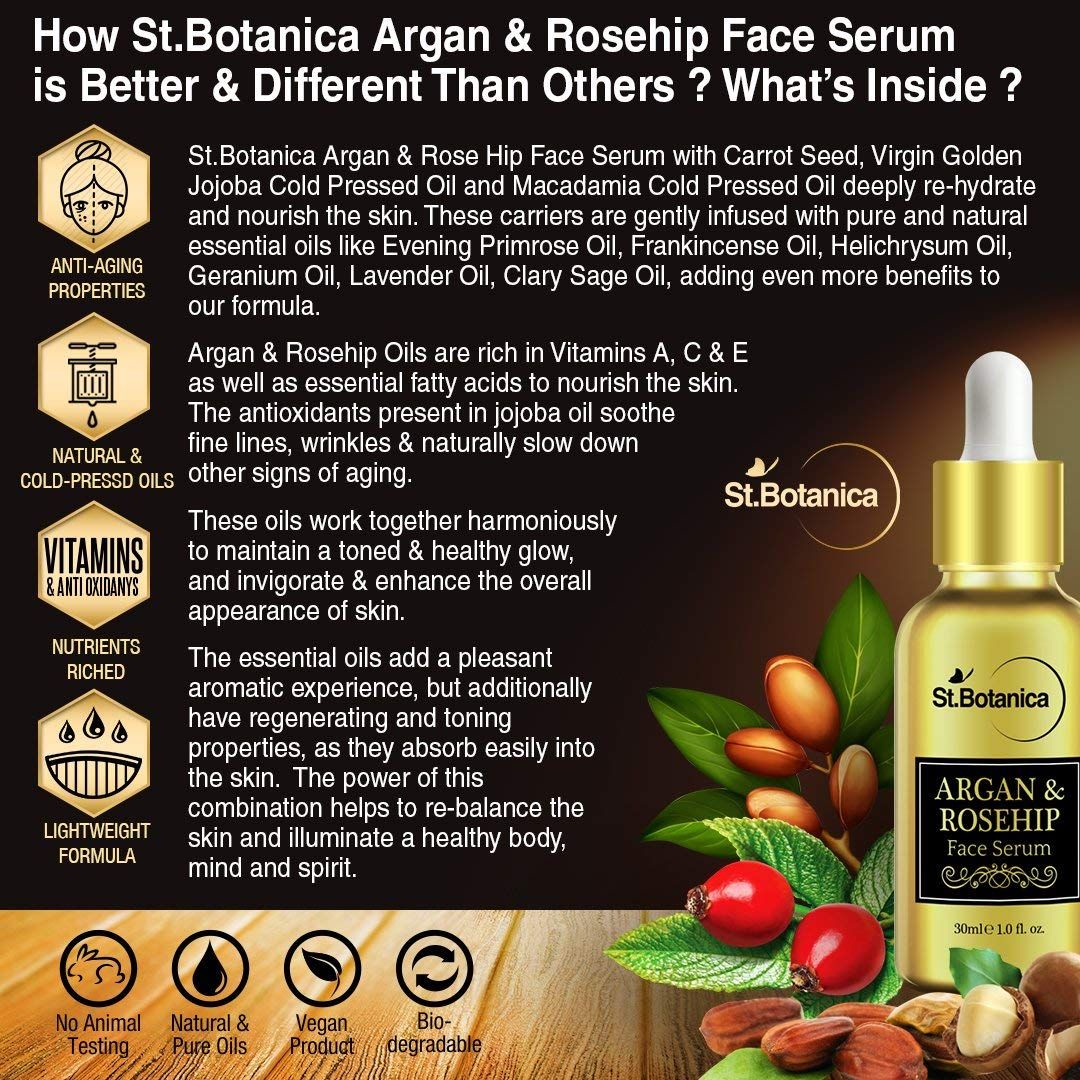 St.Botanica Argan & Rosehip Oil For Anti Ageing & Anti Wrinkle Face