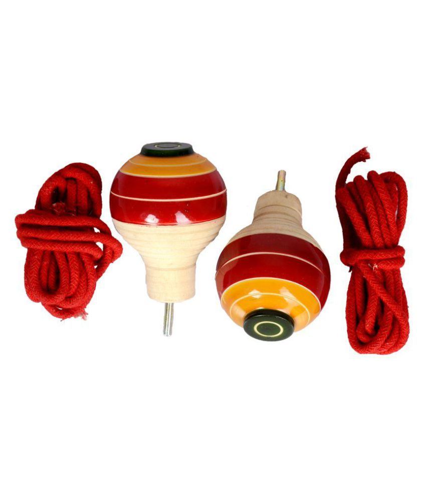 wooden tops with string