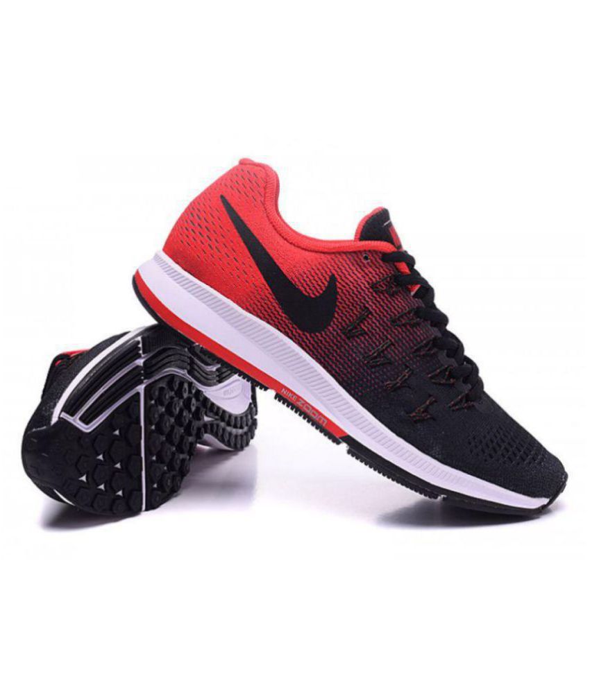 nike red and black running shoes