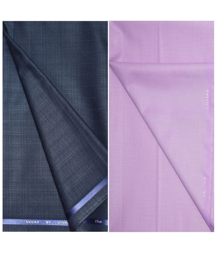     			KUNDAN SULZ GWALIOR Purple Cotton Blend Unstitched Shirts & Trousers ( 1 Pant & 1 Shirt Piece )