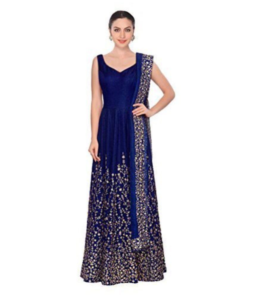 blue colour mein gown