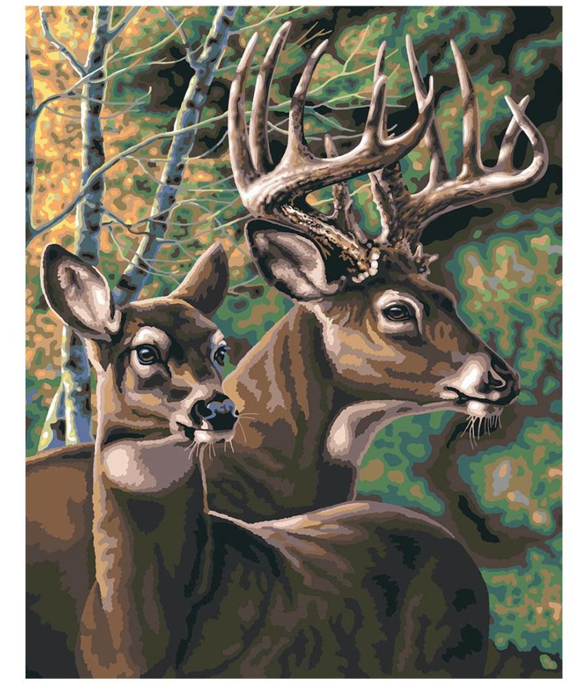 40*50cm Elk Deer Paint By Number Kit DIY Acrylic Oil Painting On Canvas Art Wall