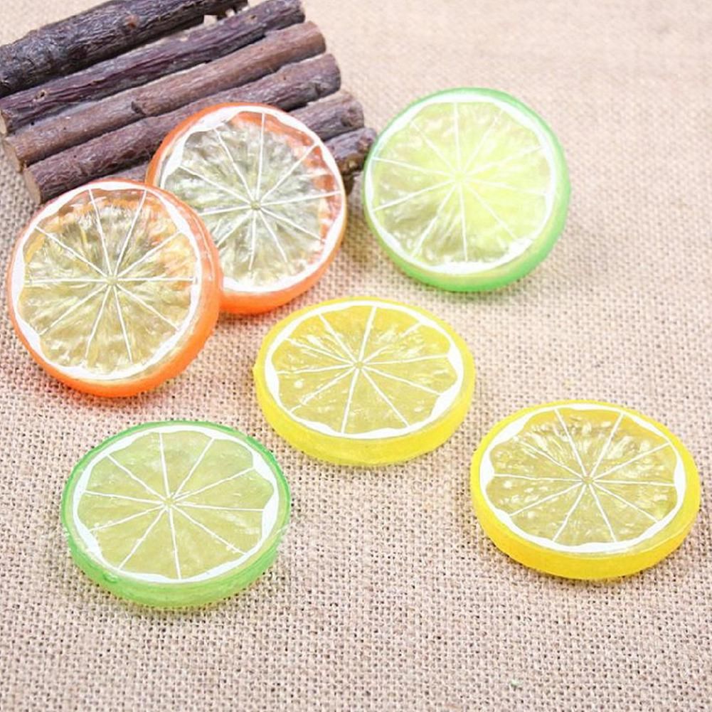 Hot Lifelike Decorative Artificial Plastic Lemon Slices Fake Fruit Home