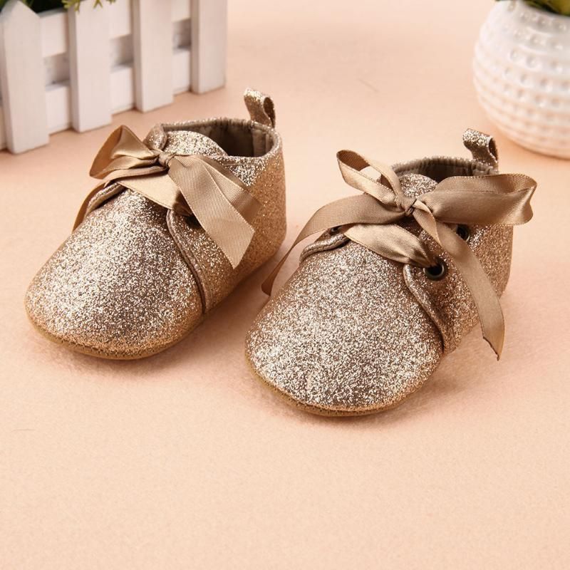 gold sequin baby shoes