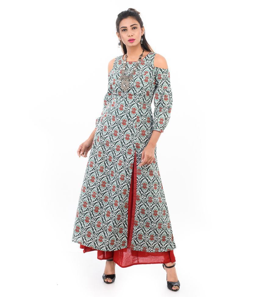 long cotton anarkali kurti