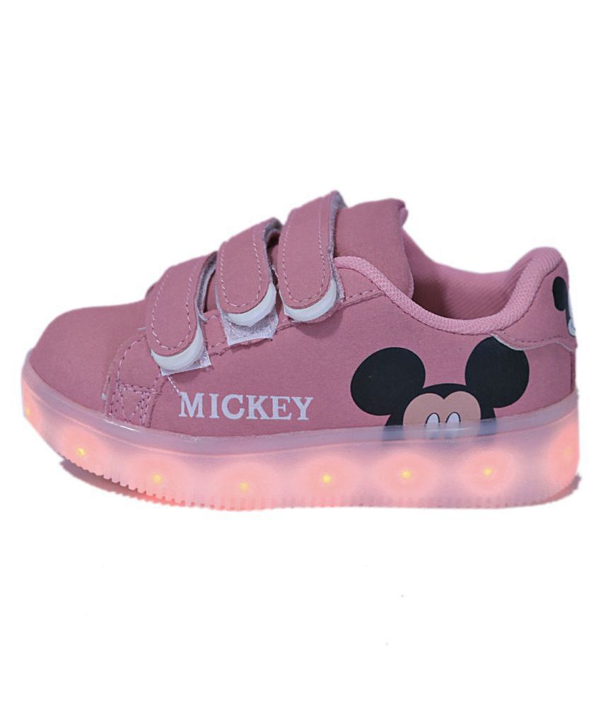     			BABY PINK LED CHARGABLE SNEAKERS FOR GIRLS