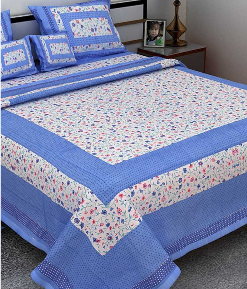 jaipuri bedsheet Cotton Double Bedsheet with 2 Pillow Covers Buy