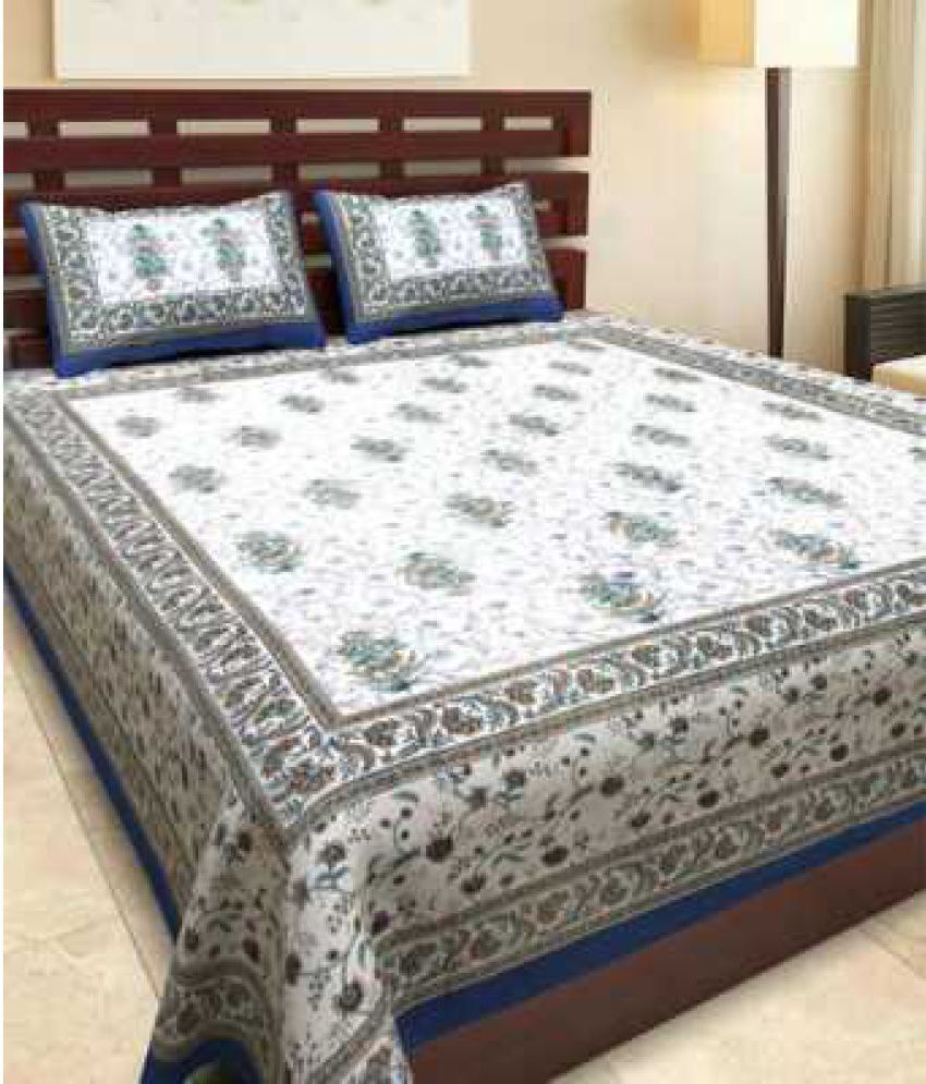jaipuri bedsheet Cotton Double Bedsheet with 2 Pillow Covers Buy