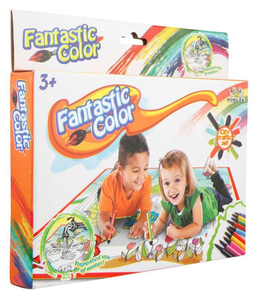 Krireen Fantastic Color City Traffic Colouring Mat With Colour