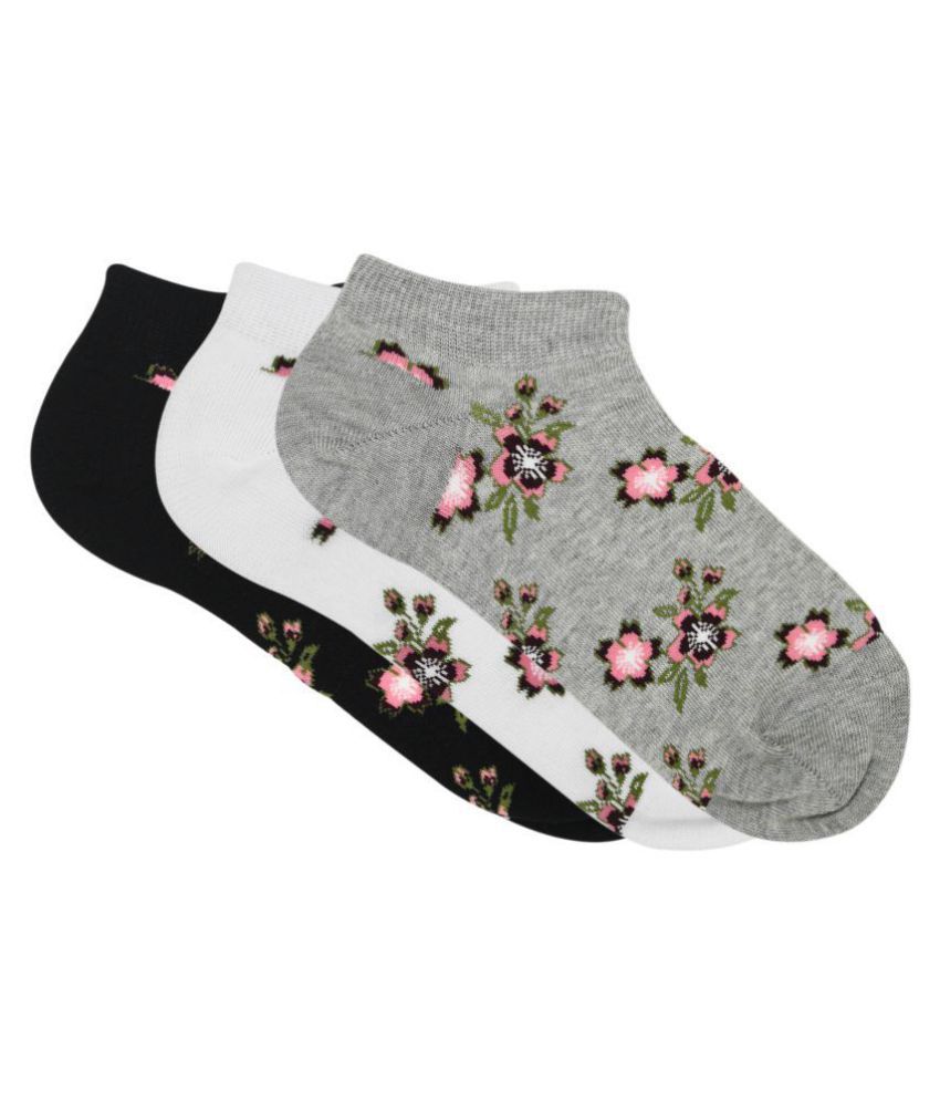 Balenzia - Multicolor Cotton Women's Ankle Length Socks ( Pack of 3 )