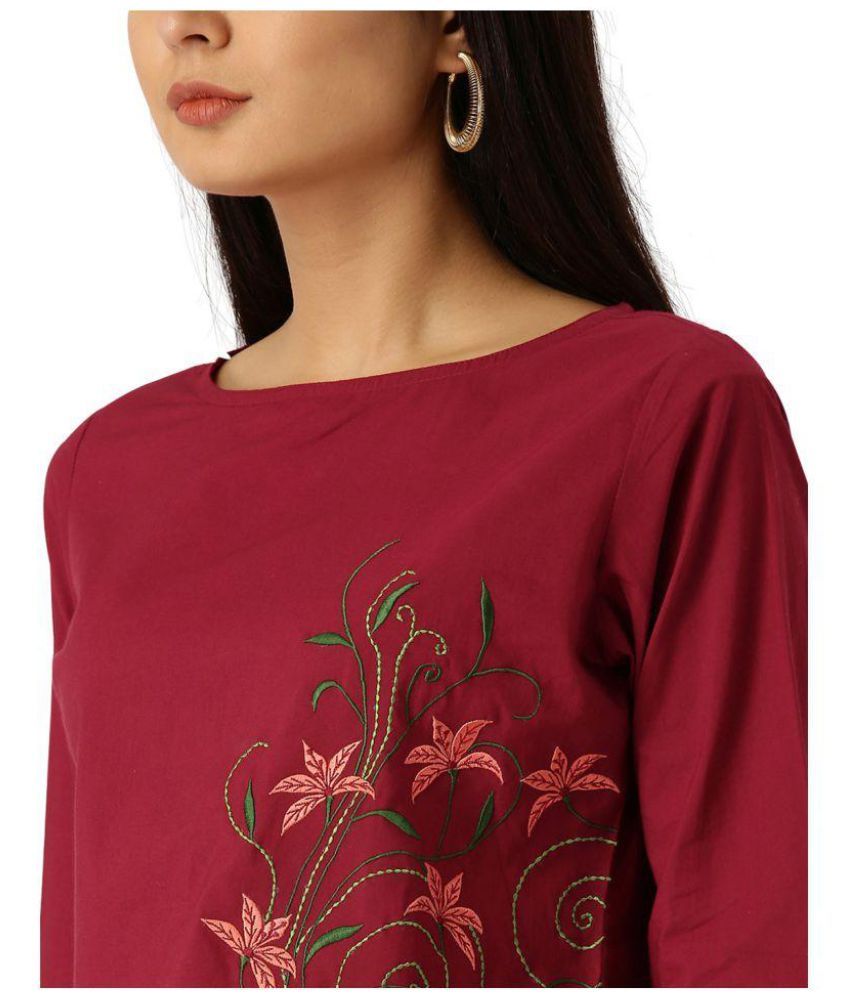 Jaipur Kurti Cotton Crop Tops Red Buy Jaipur Kurti Cotton Crop Tops