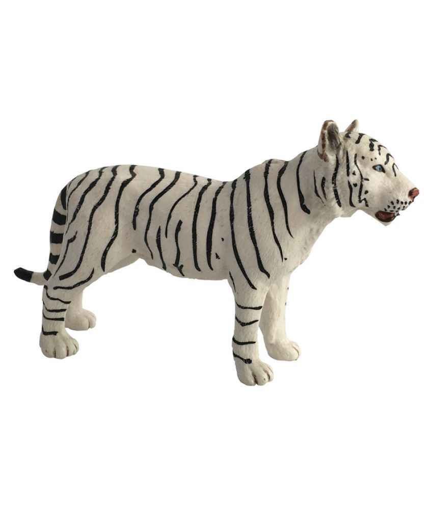 Realistic White Tiger Wild Animal Figure Solid Plastic Toy Model