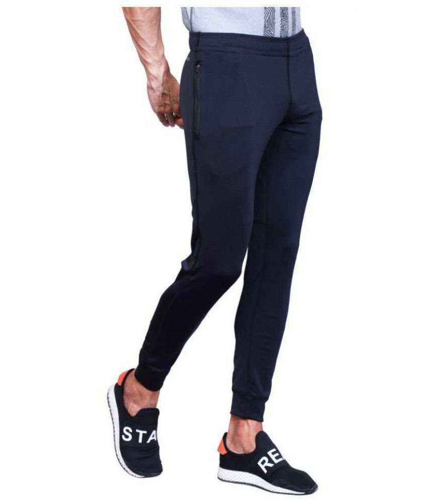 black polyester lycra joggers