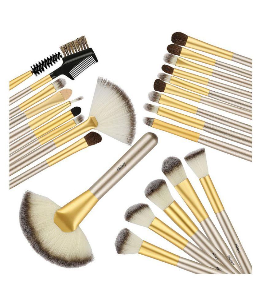 Foolzy Brush Book ! Makeup Brush Collection with Travel Case, Off White