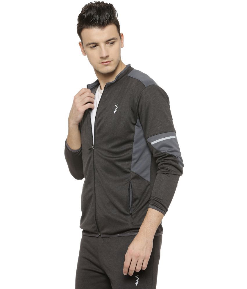 Campus Sutra Charcoal Polyester Fleece Jacket Single Pack - Buy Campus ...