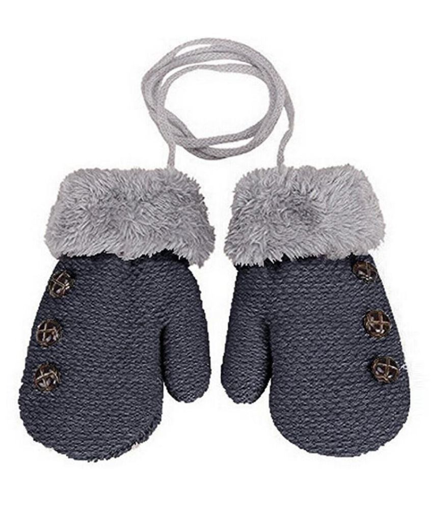 Warm Gloves Kids Baby Boys Girls Toddler Knitted Gloves Leaf Gloves