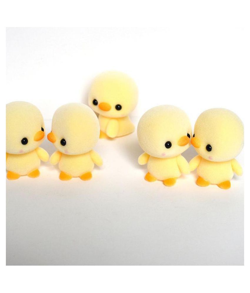 Story Teller Cartoon Flocking Little Yellow Duck Doll Toy Car Decoration Christmas Birthday 7776