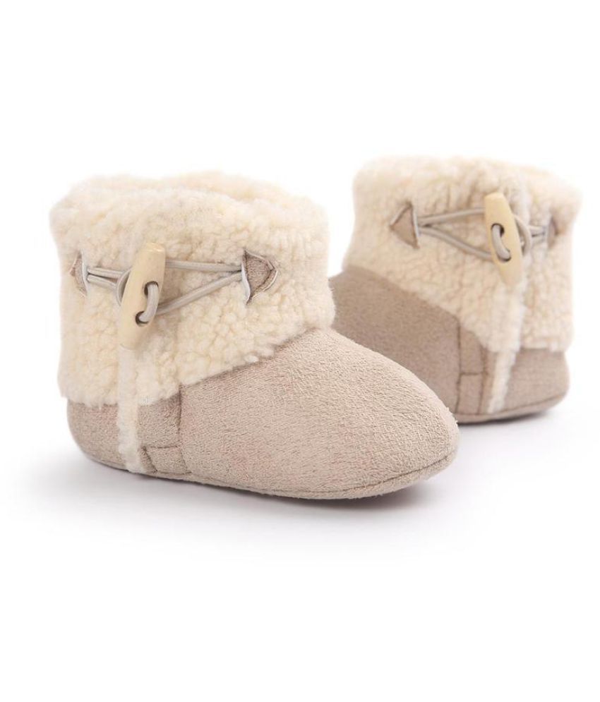 Newborn Kids Baby Girls Snow Shoes Winter Soft Sole Crib Plush Boots ...