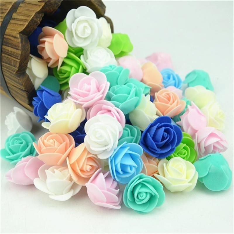 50 Pieces Lot Mini Pe Foam Rose Flower Head Artificial Rose