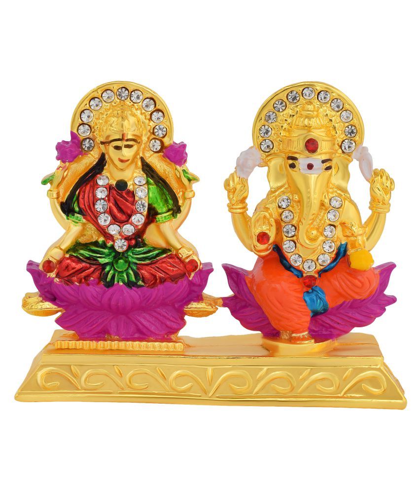 Memoir Laxmi Ganesh Brass Idol: Buy Memoir Laxmi Ganesh Brass Idol at