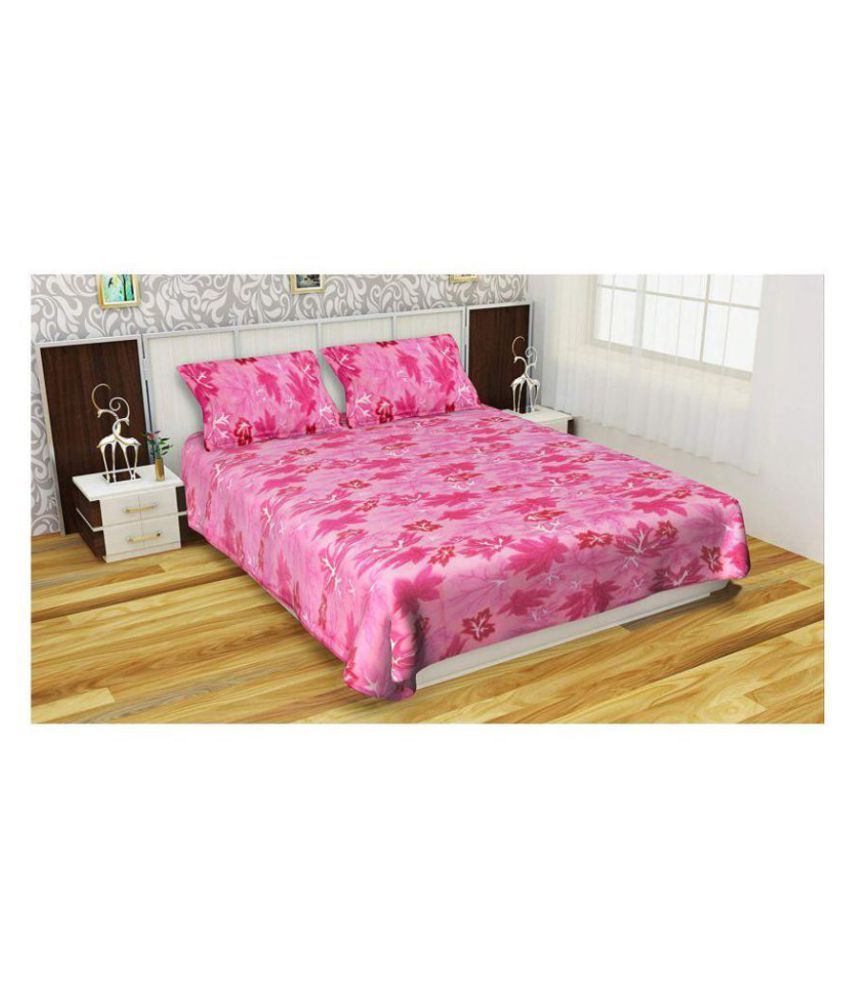 Woogly Poly Fleece Double Bedsheet with 2 Pillow Covers Buy Woogly Poly Fleece Double Bedsheet