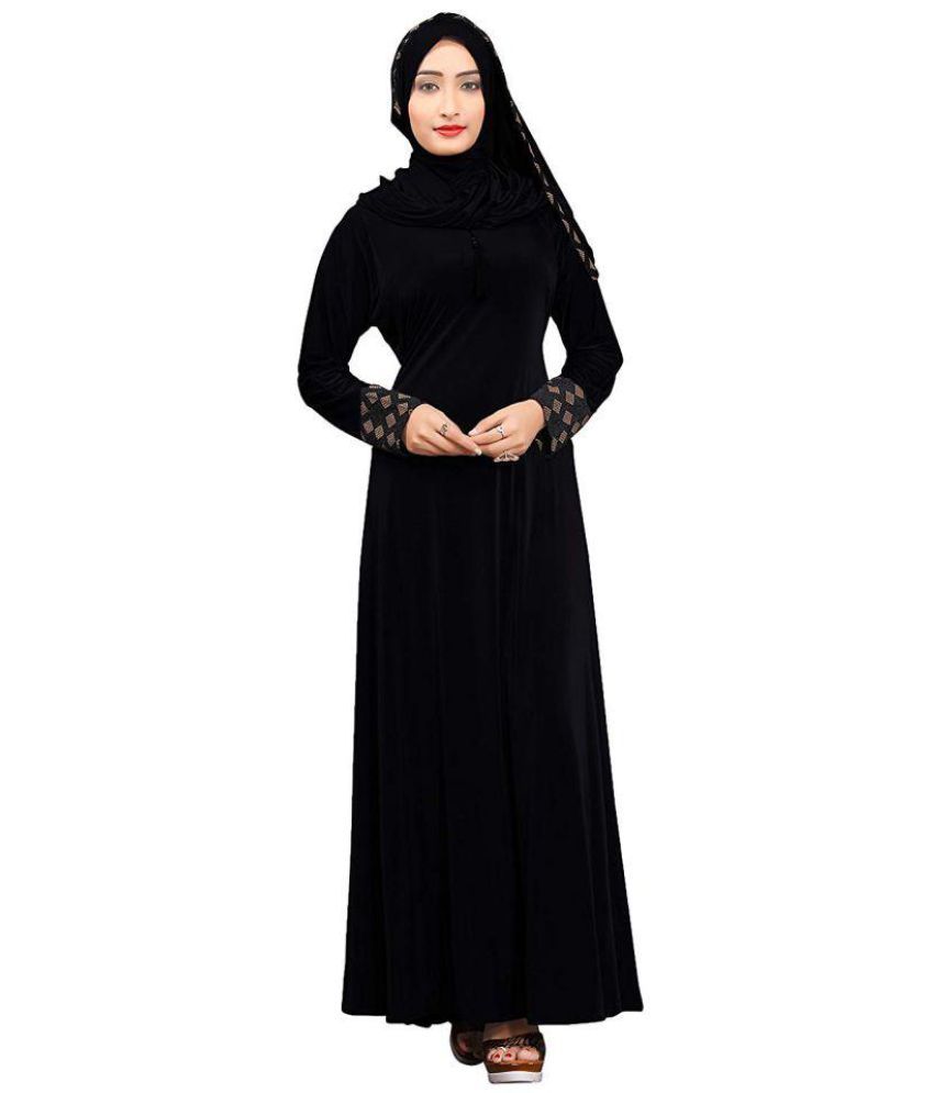 Hina Black Georgette Stitched Hijab Price in India - Buy Hina Black ...