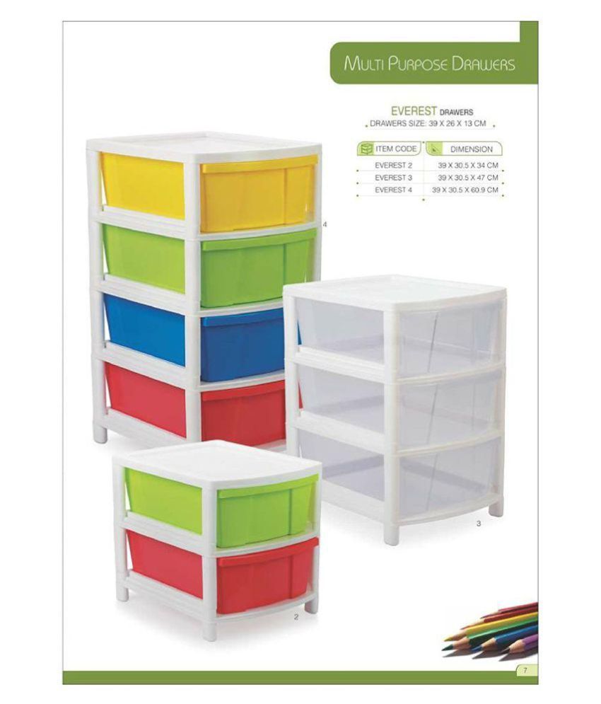 Sonickarts Aristo Multipurpose 4 Drawer Plastic Modular Chest Sonickarts Aristo Multipurpose 4 Drawer